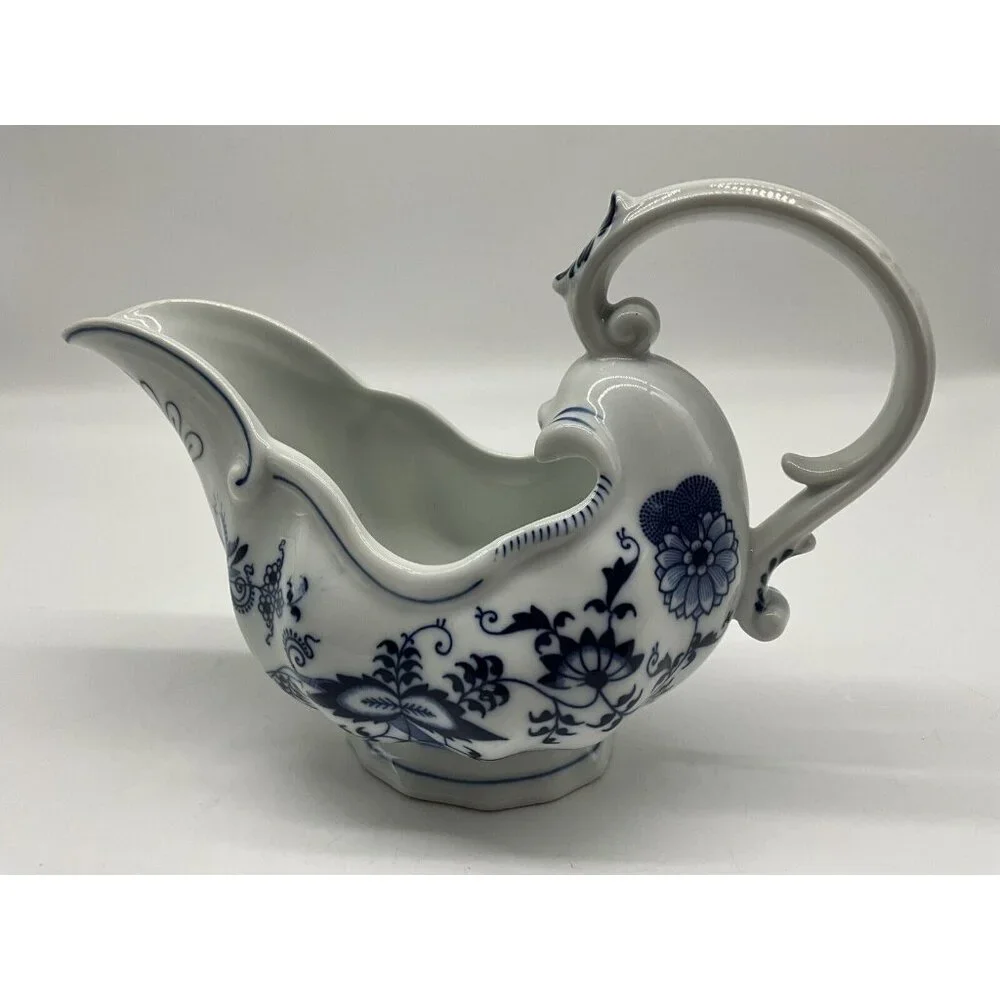 Blue Danube Large Blue & White Gravy Boat Blue Onion Retired Pattern Vintage